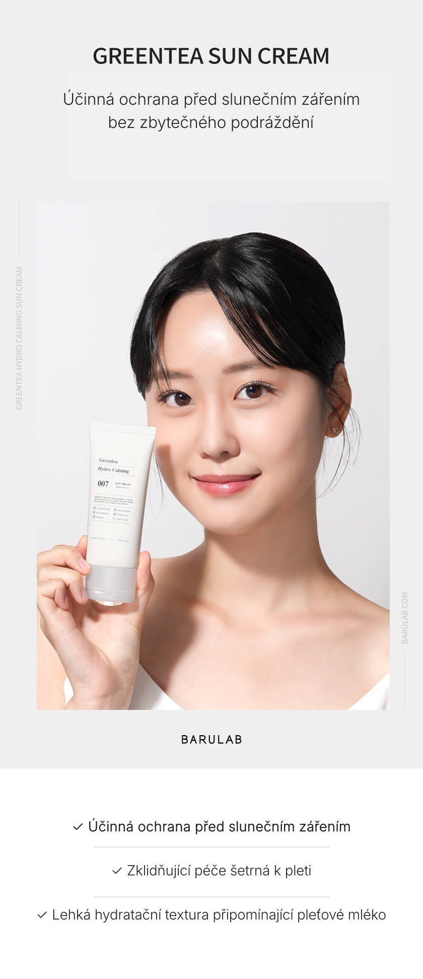 1.0. Detailed Page BARULAB Greentea Hydro Calming Sun Cream